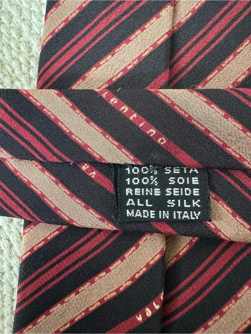 Vintage striped‎ Valentino 100% silk men’s tie